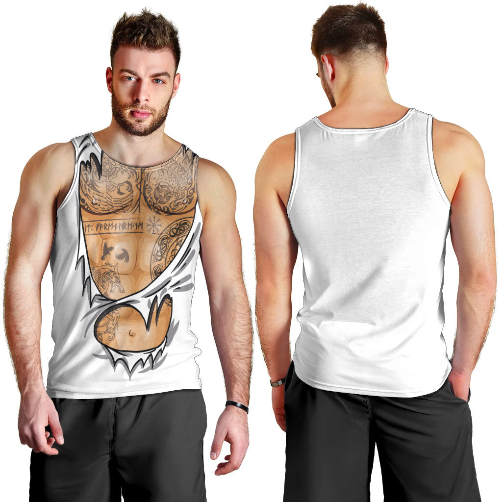 Viking Art Men Tank Top Tattoo Reveal Effect