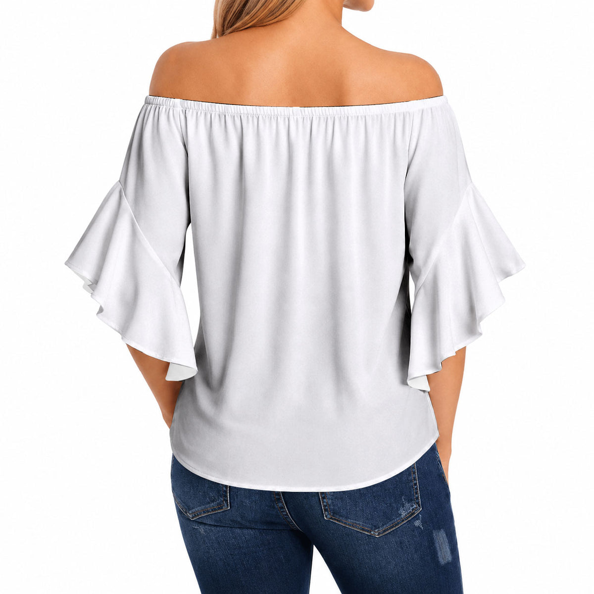 Viking Art Off Shoulder Wrap Waist Top Tattoo Reveal Effect