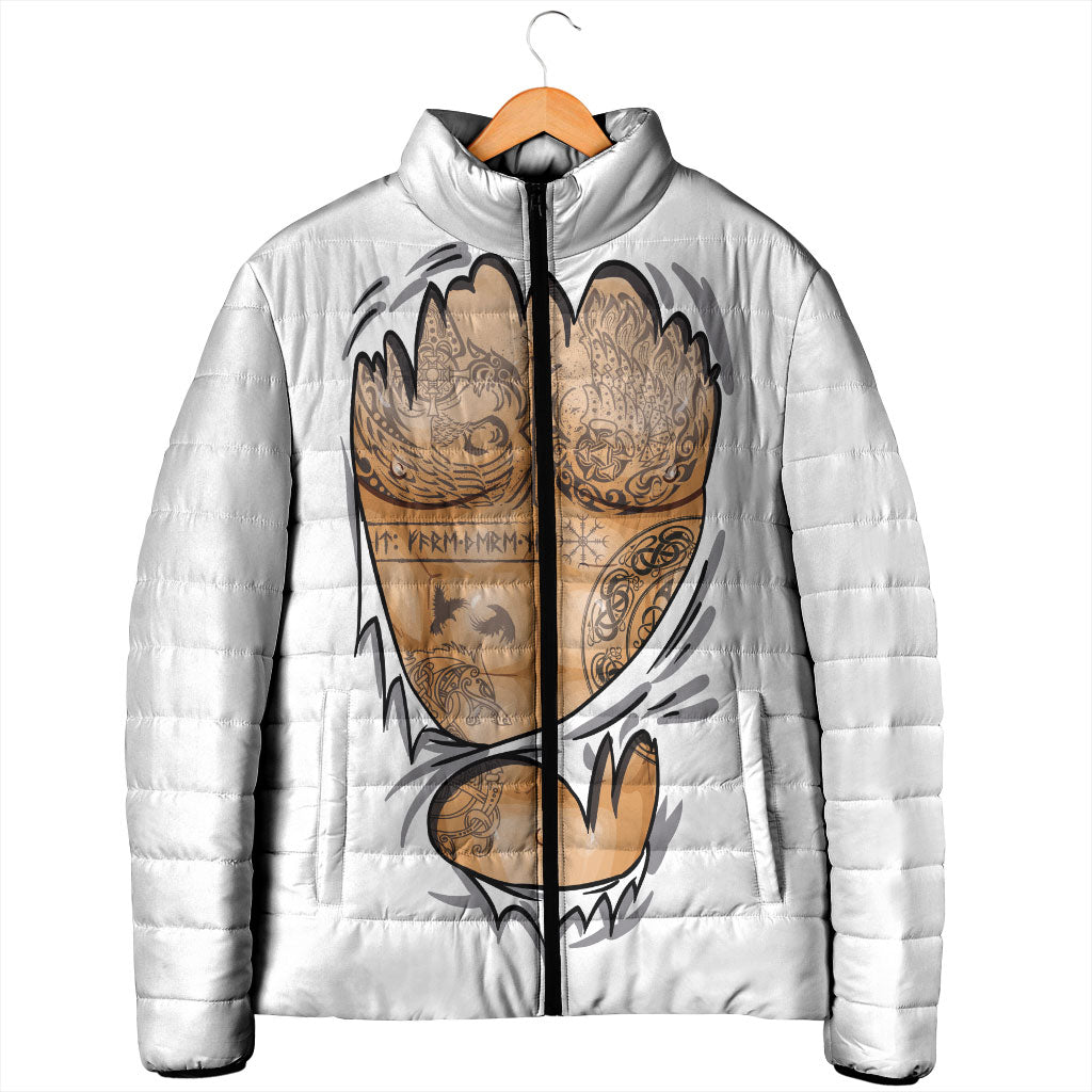Viking Art Padded Jacket Tattoo Reveal Effect