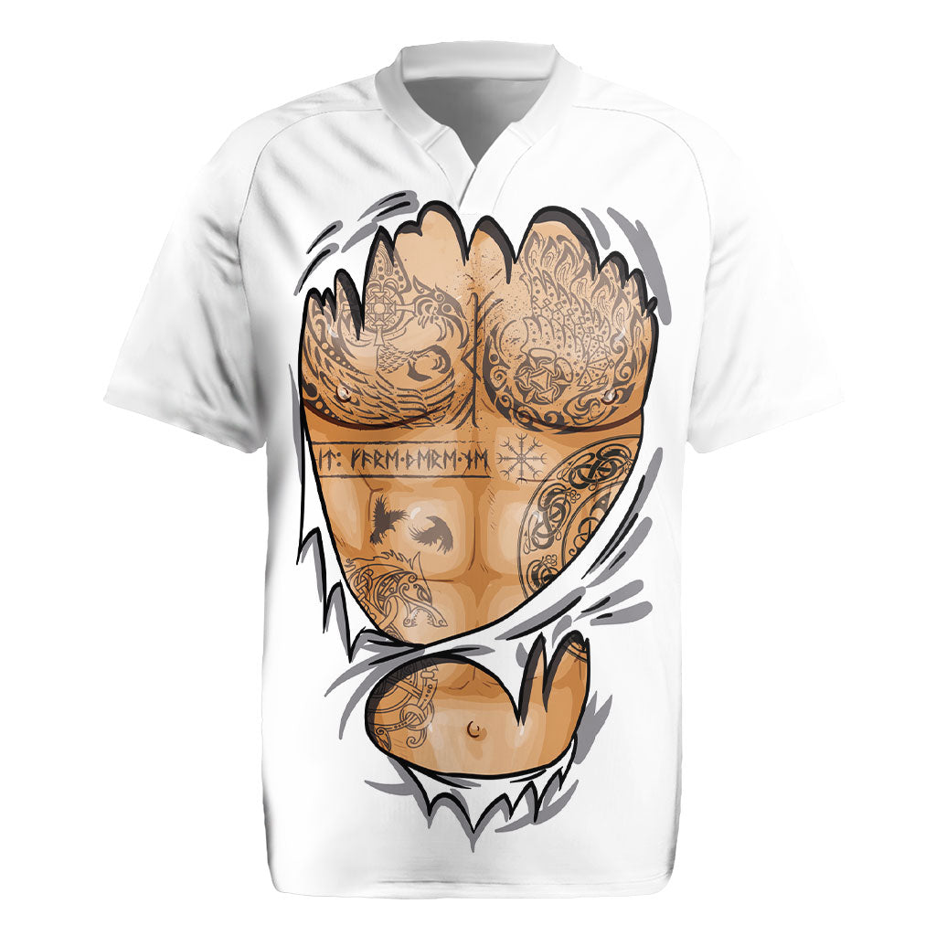 Viking Art Rugby Jersey Tattoo Reveal Effect