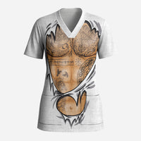 Viking Art Scrub Top Tattoo Reveal Effect