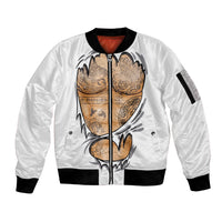 Viking Art Sleeve Zip Bomber Jacket Tattoo Reveal Effect