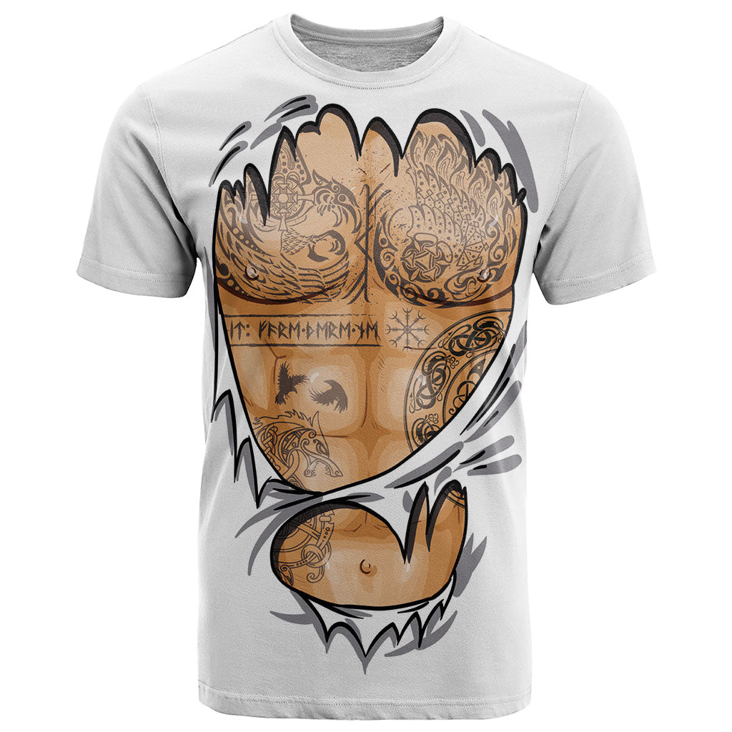 Viking Art T Shirt Tattoo Reveal Effect