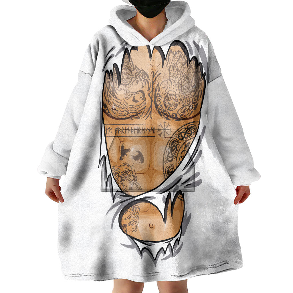 Viking Art Wearable Blanket Hoodie Tattoo Reveal Effect