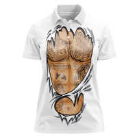Viking Art Women Polo Shirt Tattoo Reveal Effect
