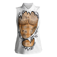 Viking Art Women Sleeveless Polo Shirt Tattoo Reveal Effect
