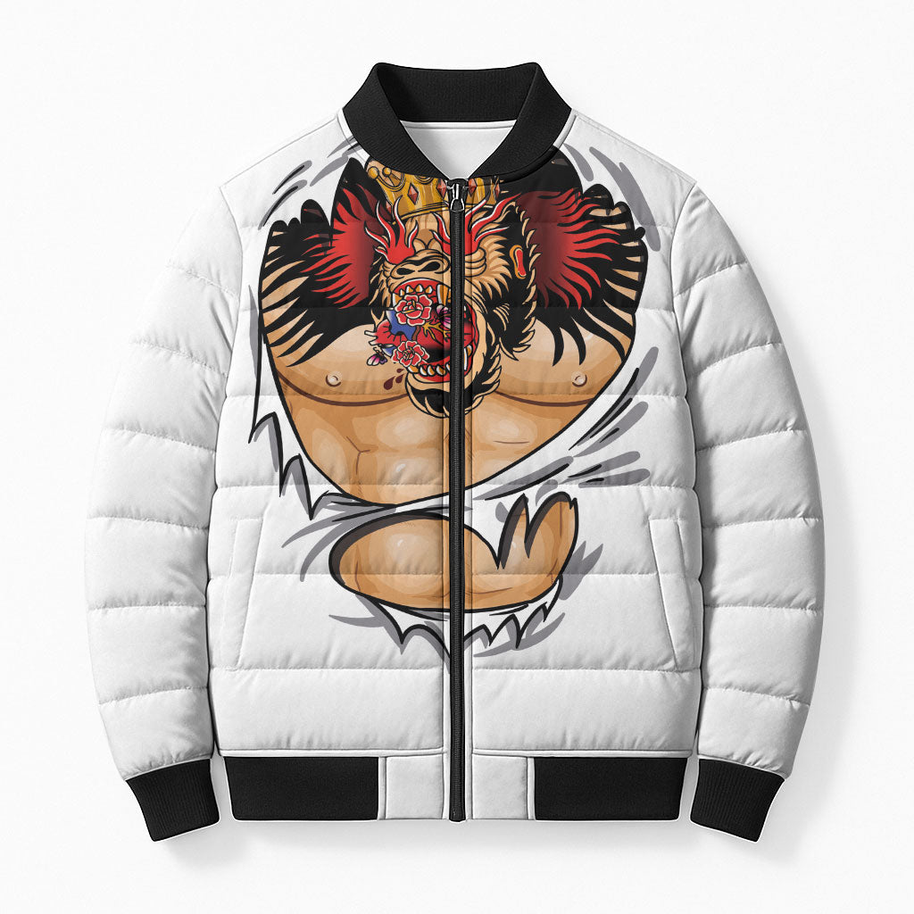 The Notorious Bomber Puffer Jacket Tattoo Reveal Effect