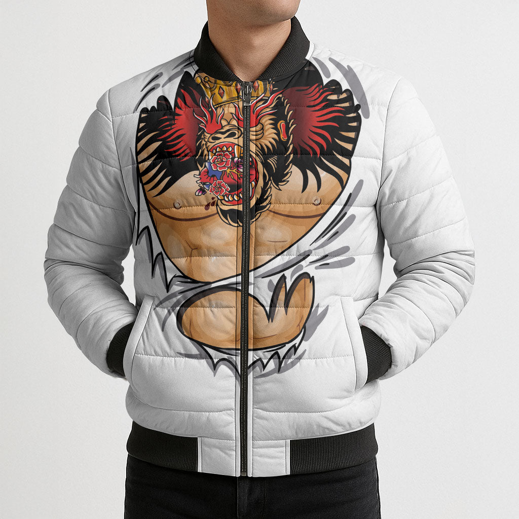 The Notorious Bomber Puffer Jacket Tattoo Reveal Effect