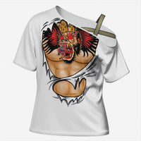 The Notorious Cross Shoulder Shirt Tattoo Reveal Effect