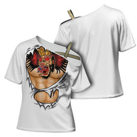 The Notorious Cross Shoulder Shirt Tattoo Reveal Effect