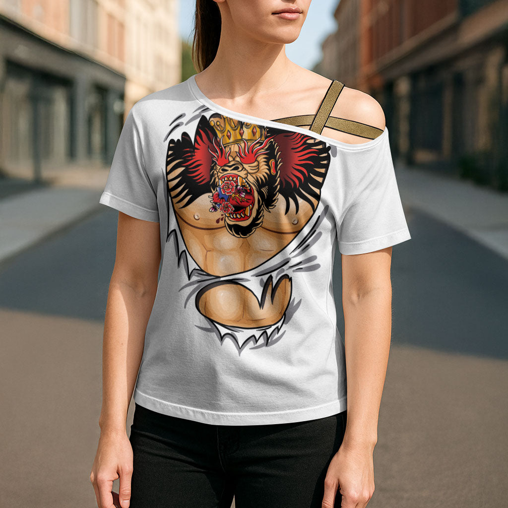 The Notorious Cross Shoulder Shirt Tattoo Reveal Effect