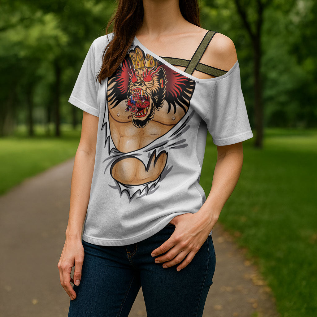 The Notorious Cross Shoulder Shirt Tattoo Reveal Effect