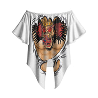 The Notorious Off Shoulder Wrap Waist Top Tattoo Reveal Effect