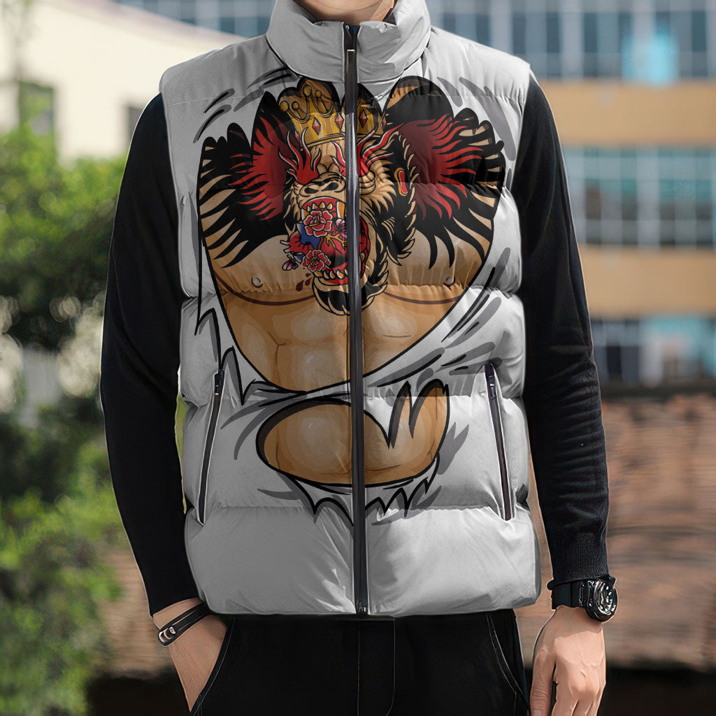 The Notorious Sleeveless Puffer Jacket Tattoo Reveal Effect