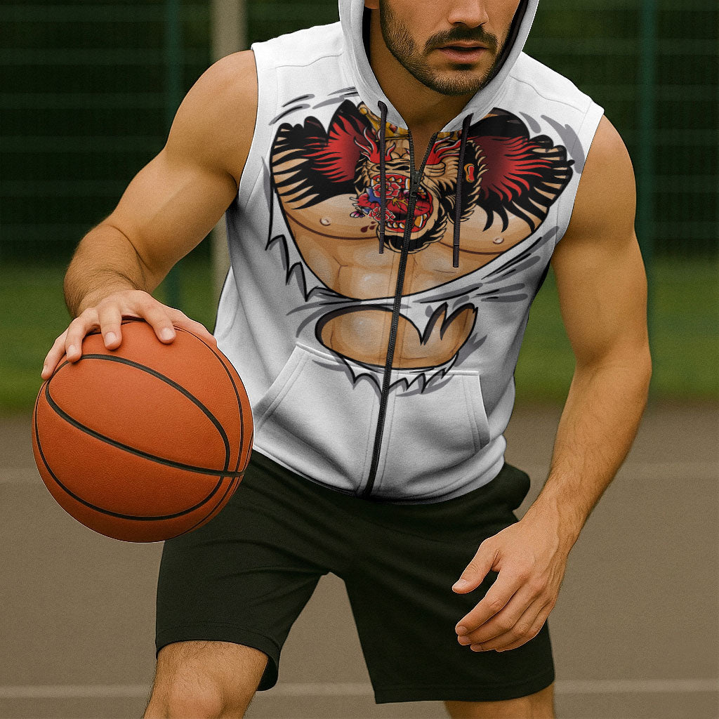 The Notorious Sleeveless Zip Hoodie Tattoo Reveal Effect