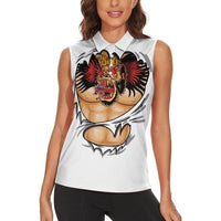 The Notorious Women Sleeveless Polo Shirt Tattoo Reveal Effect