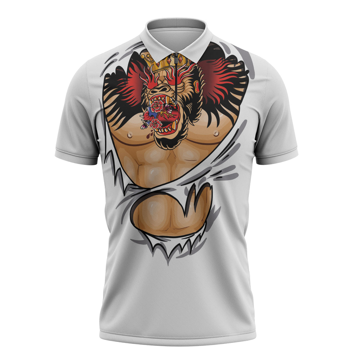 The Notorious Zipper Polo Shirt Tattoo Reveal Effect