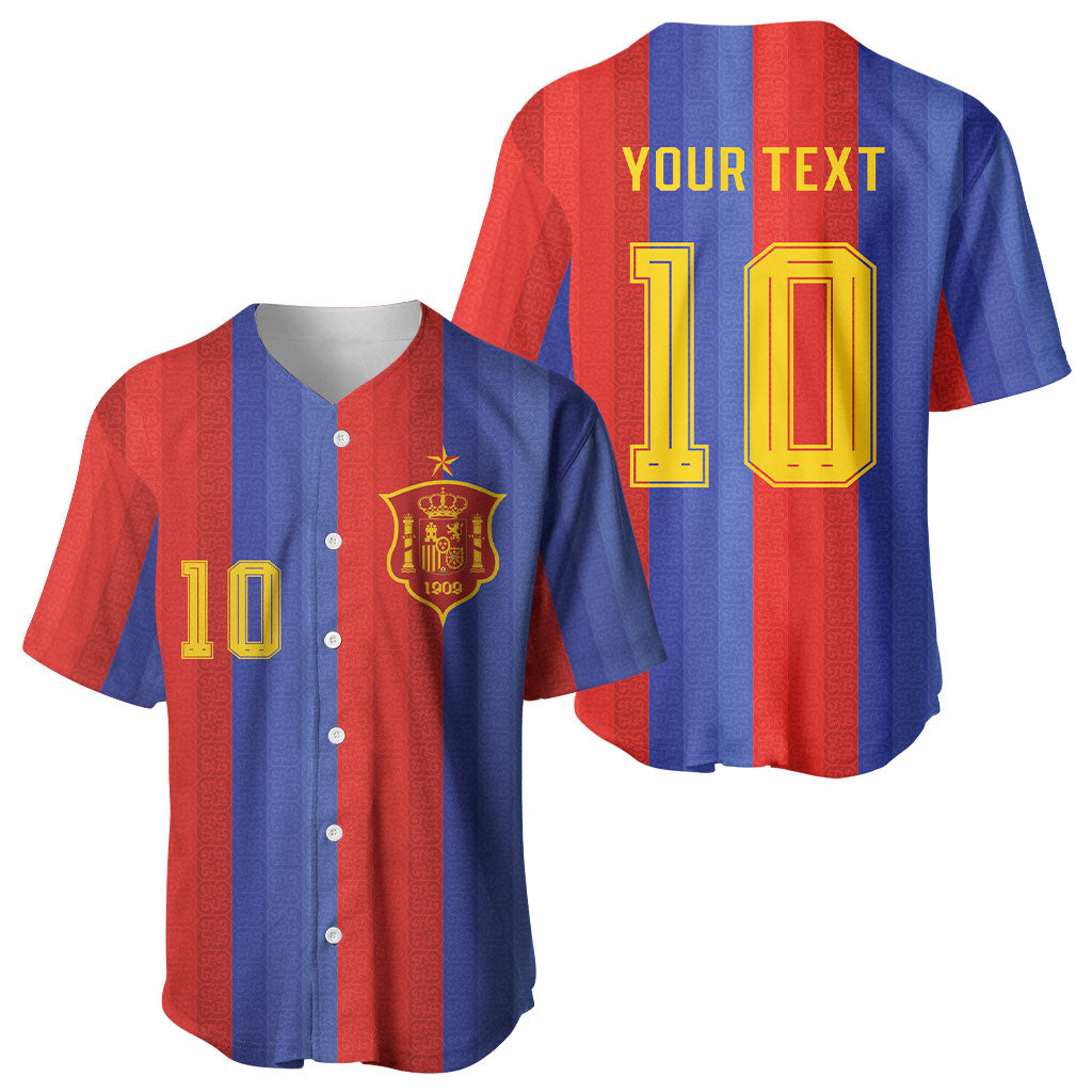 Spain 2026 Football Custom Baseball Jersey La Roja x Blaugrana
