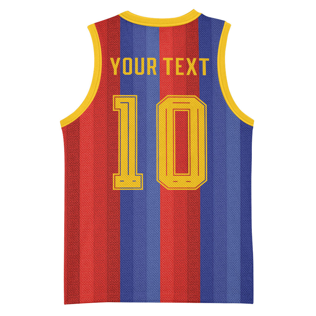 Spain 2026 Football Custom Basketball Jersey La Roja x Blaugrana