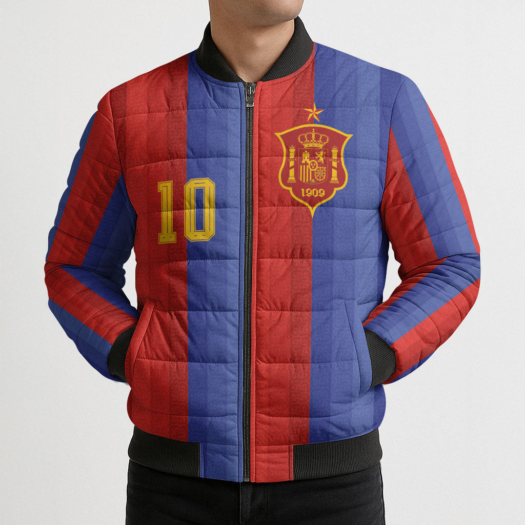 Spain 2026 Football Custom Bomber Puffer Jacket La Roja x Blaugrana