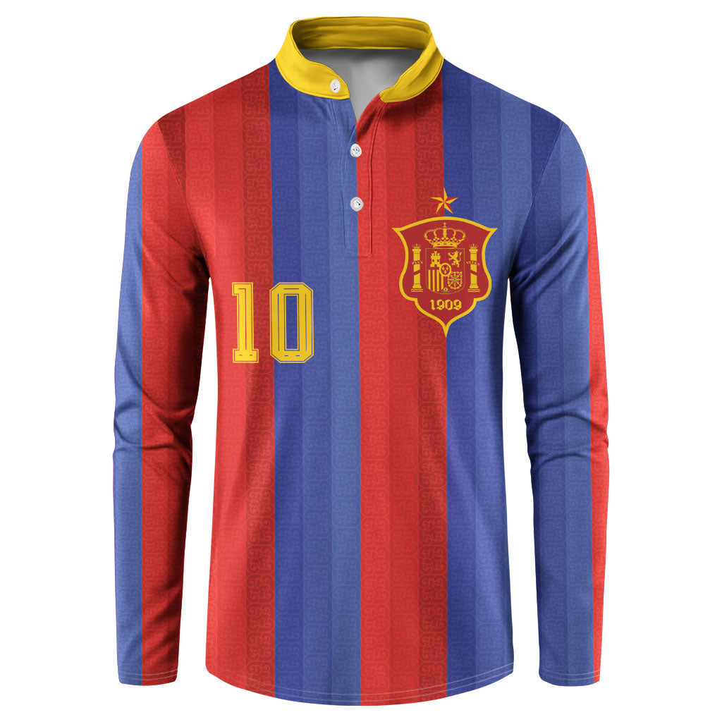 Spain 2026 Football Custom Button Sweatshirt La Roja x Blaugrana