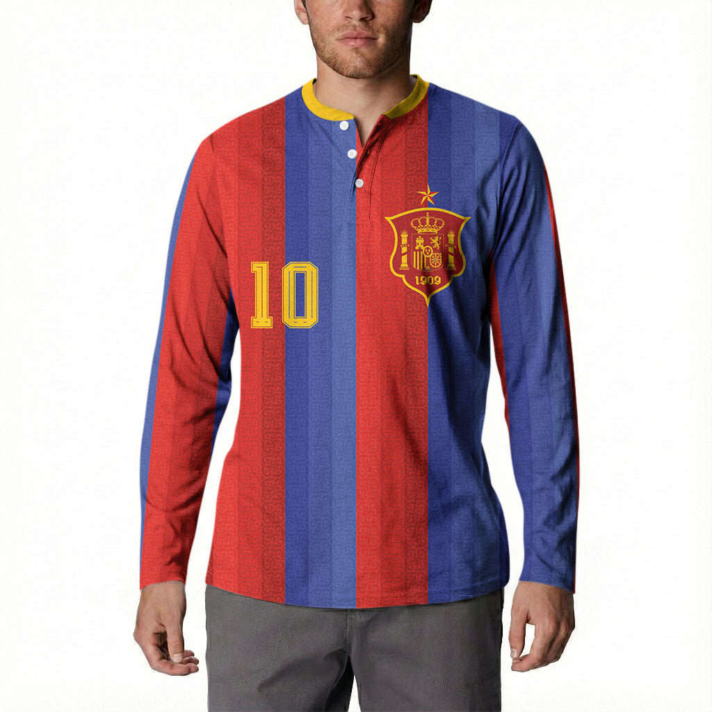 Spain 2026 Football Custom Button Sweatshirt La Roja x Blaugrana