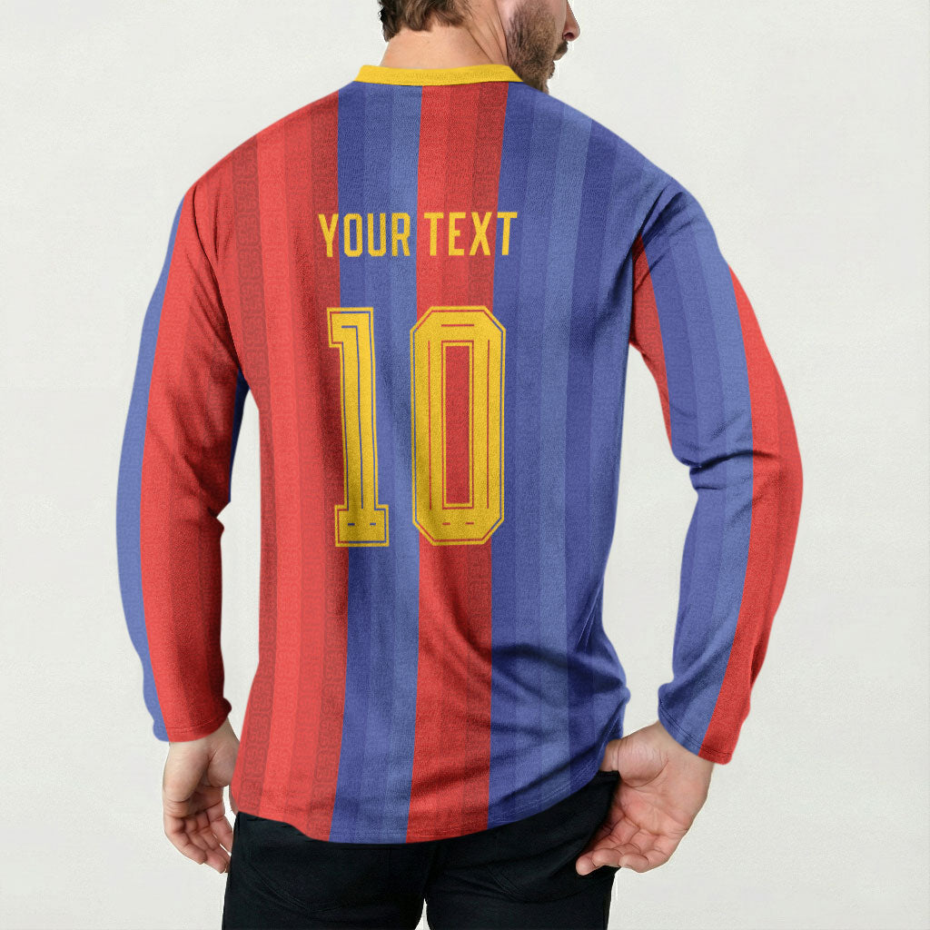 Spain 2026 Football Custom Button Sweatshirt La Roja x Blaugrana