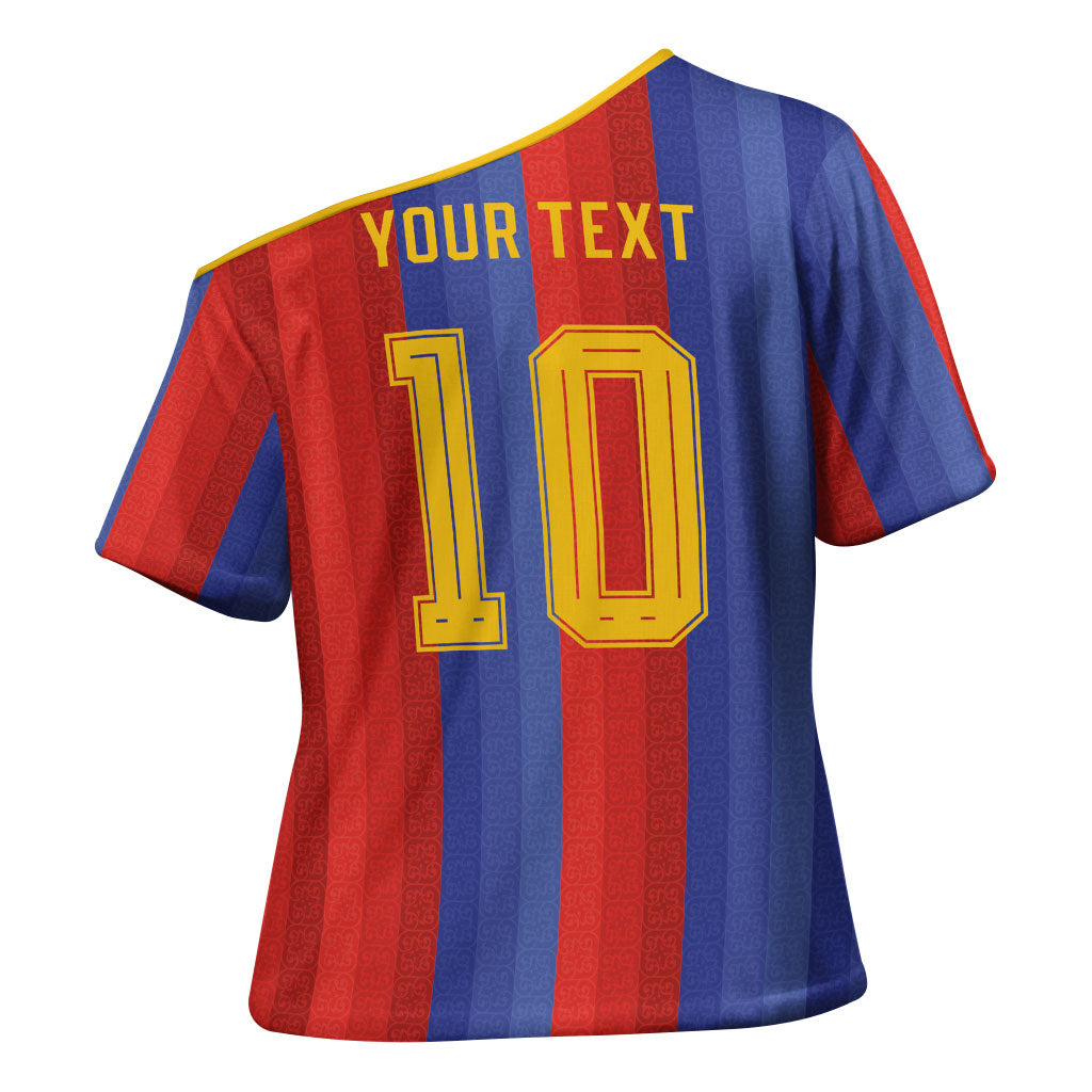 Spain 2026 Football Custom Cross Shoulder Shirt La Roja x Blaugrana