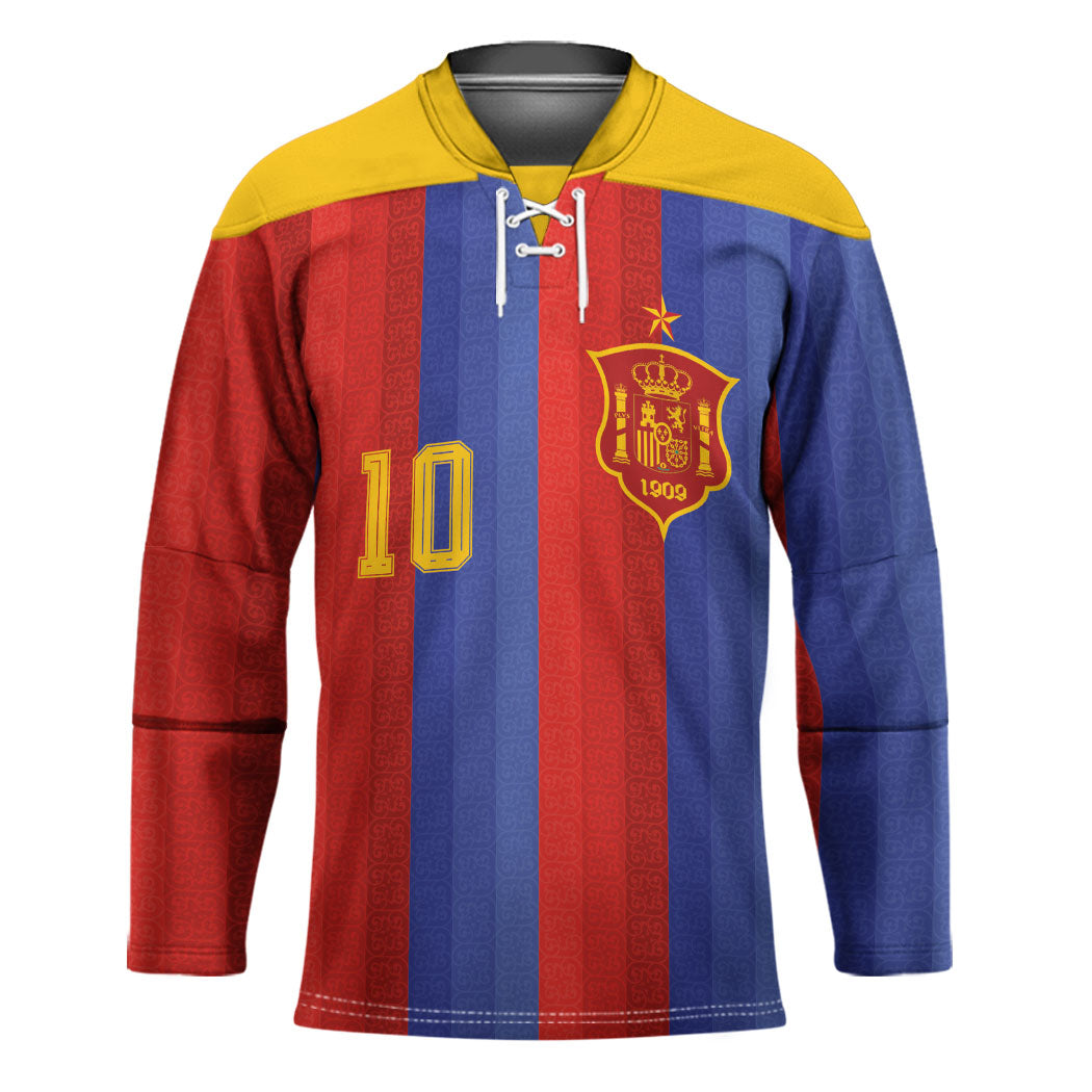 Spain 2026 Football Custom Hockey Jersey La Roja x Blaugrana