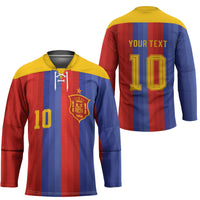 Spain 2026 Football Custom Hockey Jersey La Roja x Blaugrana