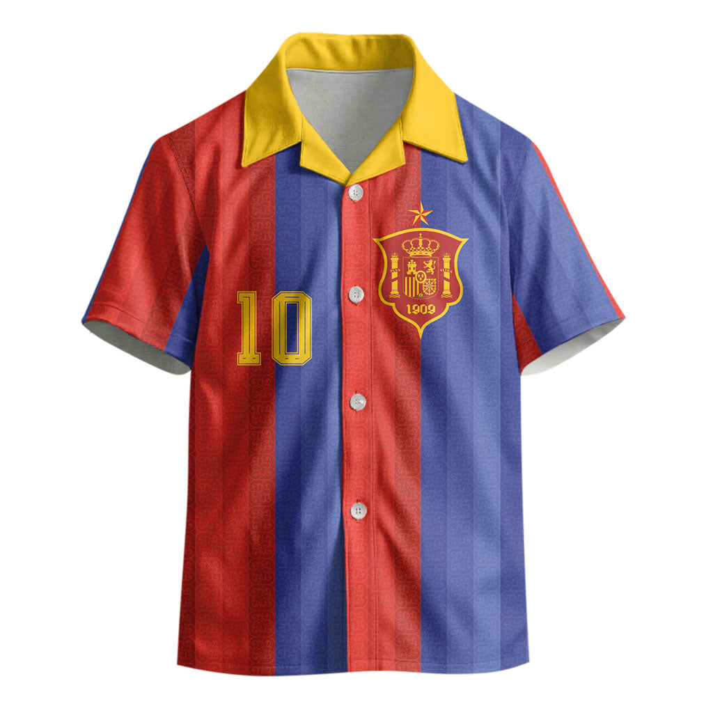 Spain 2026 Football Custom Kid Hawaiian Shirt La Roja x Blaugrana