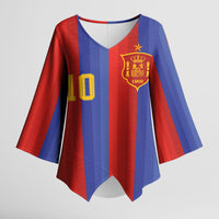 Spain 2026 Football Custom Kimono Sleeve Blouse La Roja x Blaugrana