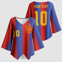 Spain 2026 Football Custom Kimono Sleeve Blouse La Roja x Blaugrana
