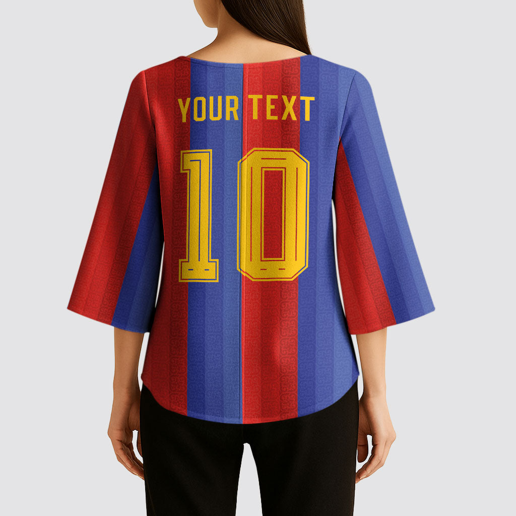 Spain 2026 Football Custom Kimono Sleeve Blouse La Roja x Blaugrana
