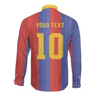 Spain 2026 Football Custom Long Sleeve Button Shirt La Roja x Blaugrana