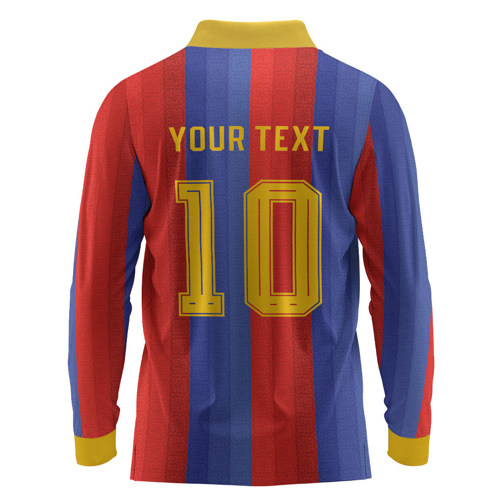 Spain 2026 Football Custom Long Sleeve Polo Shirt La Roja x Blaugrana