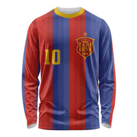 Spain 2026 Football Custom Long Sleeve Shirt La Roja x Blaugrana