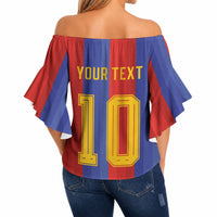 Spain 2026 Football Custom Off Shoulder Wrap Waist Top La Roja x Blaugrana
