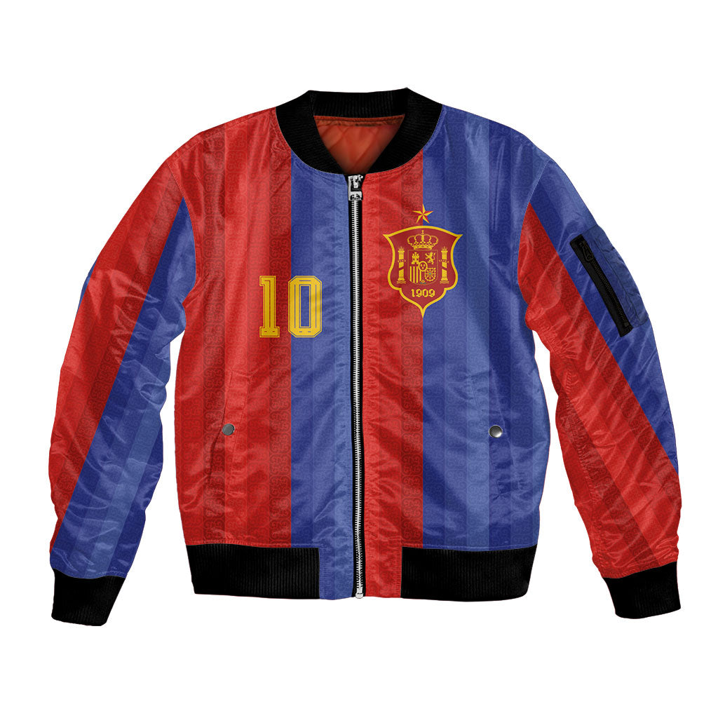 Spain 2026 Football Custom Sleeve Zip Bomber Jacket La Roja x Blaugrana