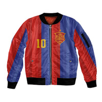 Spain 2026 Football Custom Sleeve Zip Bomber Jacket La Roja x Blaugrana