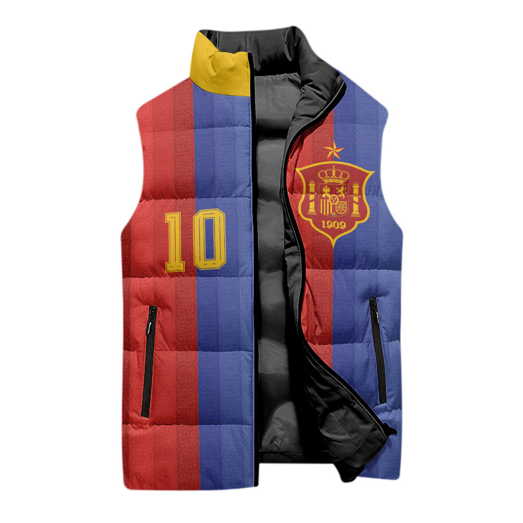 Spain 2026 Football Custom Sleeveless Puffer Jacket La Roja x Blaugrana