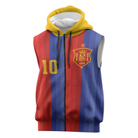 Spain 2026 Football Custom Sleeveless Zip Hoodie La Roja x Blaugrana