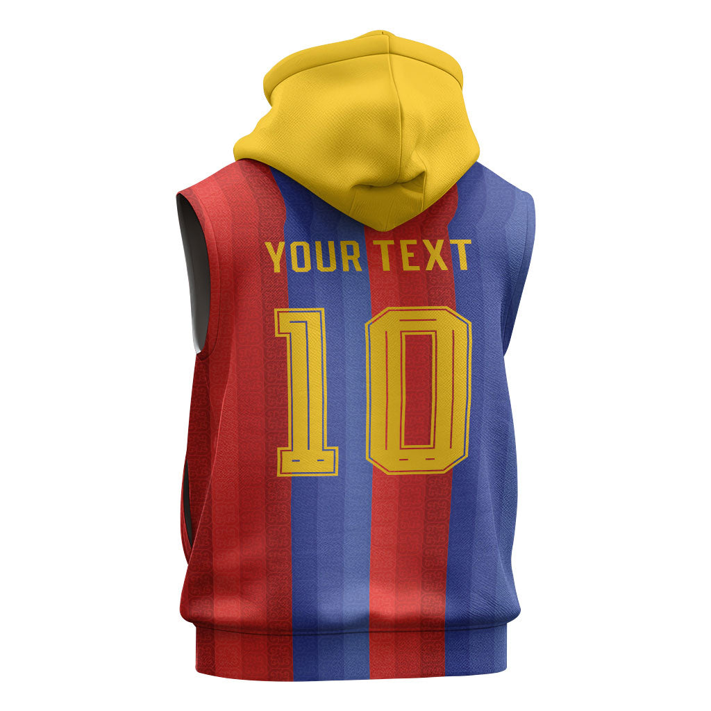 Spain 2026 Football Custom Sleeveless Zip Hoodie La Roja x Blaugrana