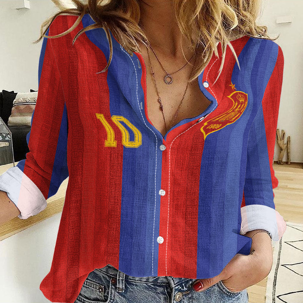 Spain 2026 Football Custom Women Casual Shirt La Roja x Blaugrana