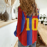 Spain 2026 Football Custom Women Casual Shirt La Roja x Blaugrana
