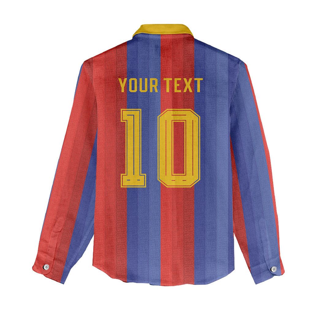 Spain 2026 Football Custom Women Casual Shirt La Roja x Blaugrana