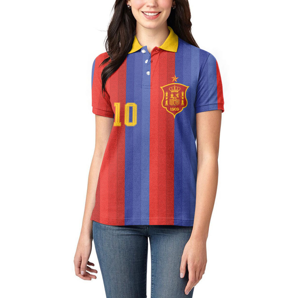 Spain 2026 Football Custom Women Polo Shirt La Roja x Blaugrana