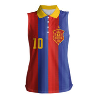 Spain 2026 Football Custom Women Sleeveless Polo Shirt La Roja x Blaugrana
