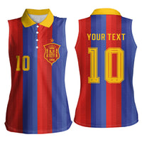 Spain 2026 Football Custom Women Sleeveless Polo Shirt La Roja x Blaugrana