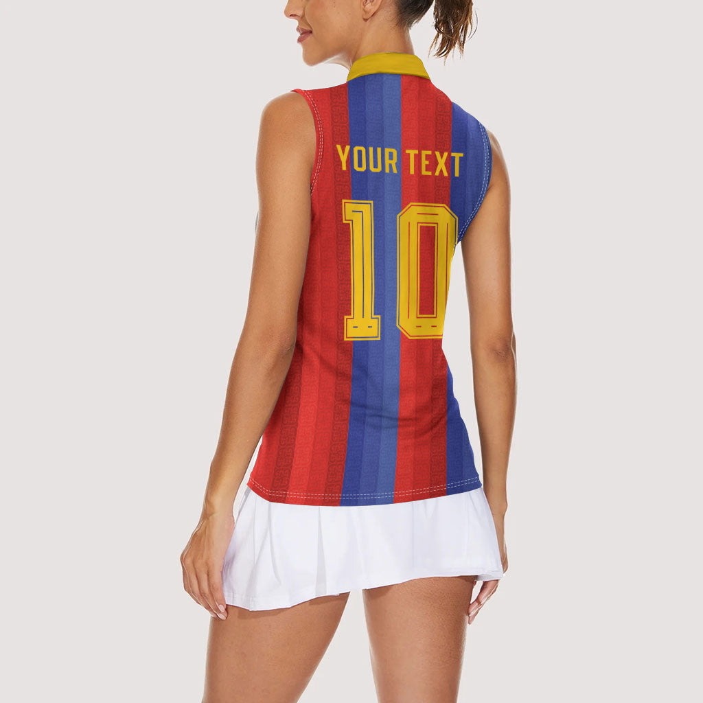 Spain 2026 Football Custom Women Sleeveless Polo Shirt La Roja x Blaugrana